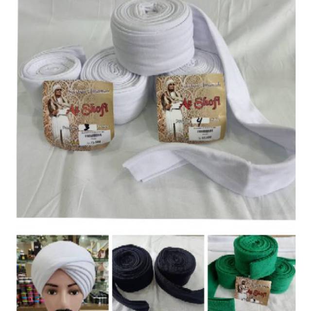 IMAMAH HABIB ORIGINAL/SELENDANG PUTIH HITAM HIJAU ASSOFI