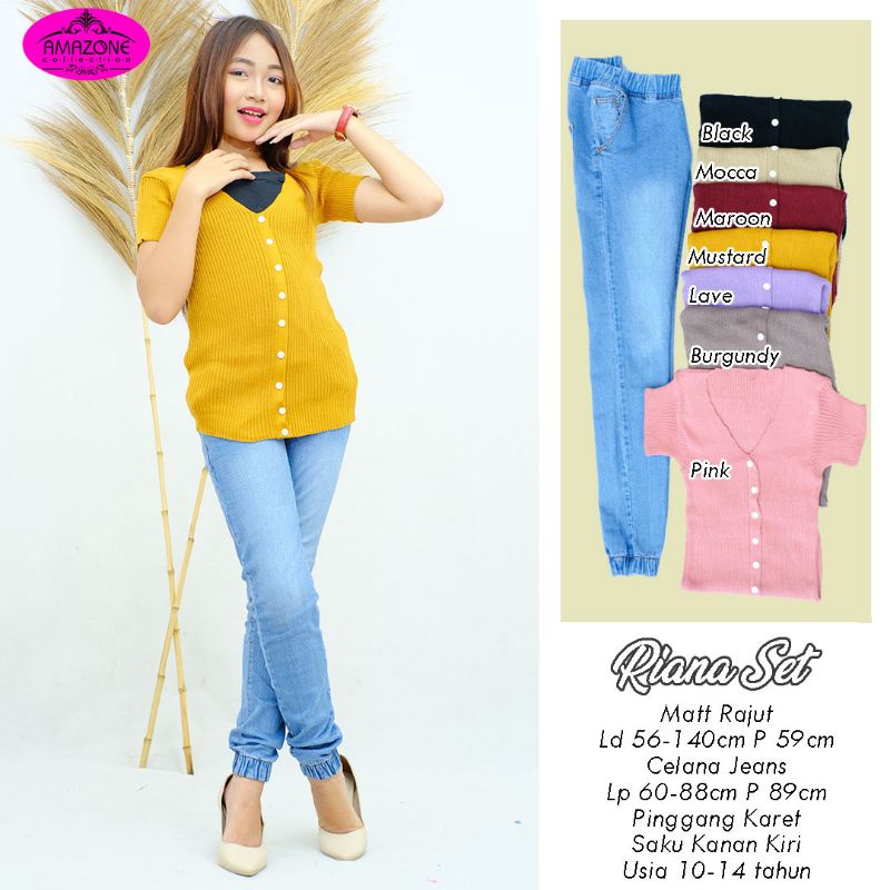 Baju setelan Anak Perempuan rajut tanggung / Baju Anak / Setelan Rajut