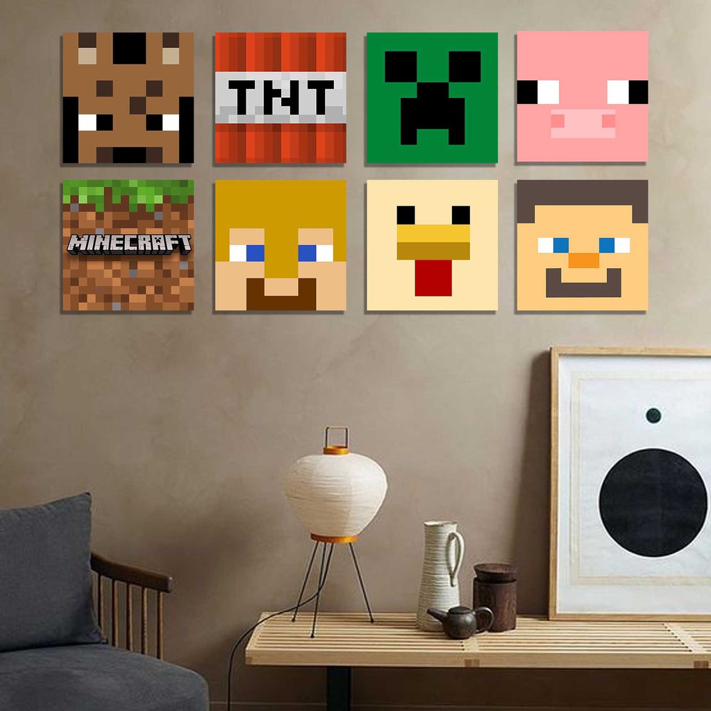 [DECOR] Minecraft poster tempelan Pajangan hiasan dinding kayu