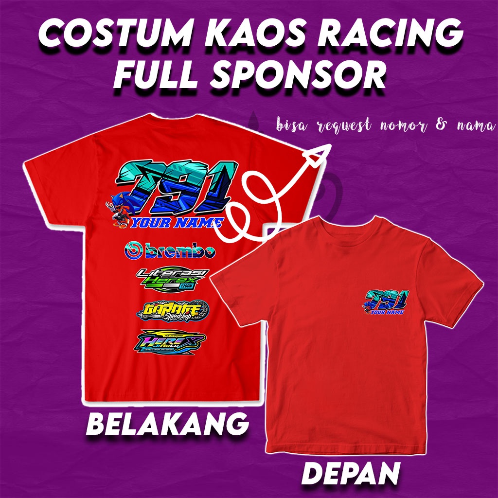 Breathingltd - Kaos Racing Distro Costum Bisa Tambah Nama Dan Nomor Suka Suka Kamu! Bahan Katun SIZE M - XXL Pria Wanita Terlaris