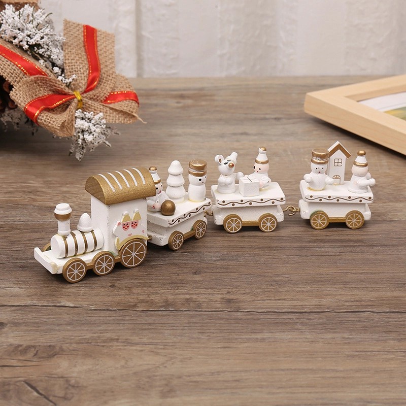 Kereta Kayu Train Miniatur Murah Kereta Santa Hiasan Kado Natal Murah