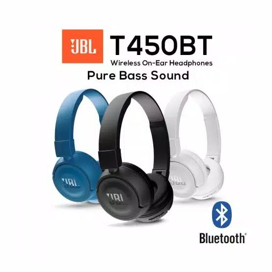 (NC) Headset Handsfree JBL T450BT Wireless Pure Bass Sound