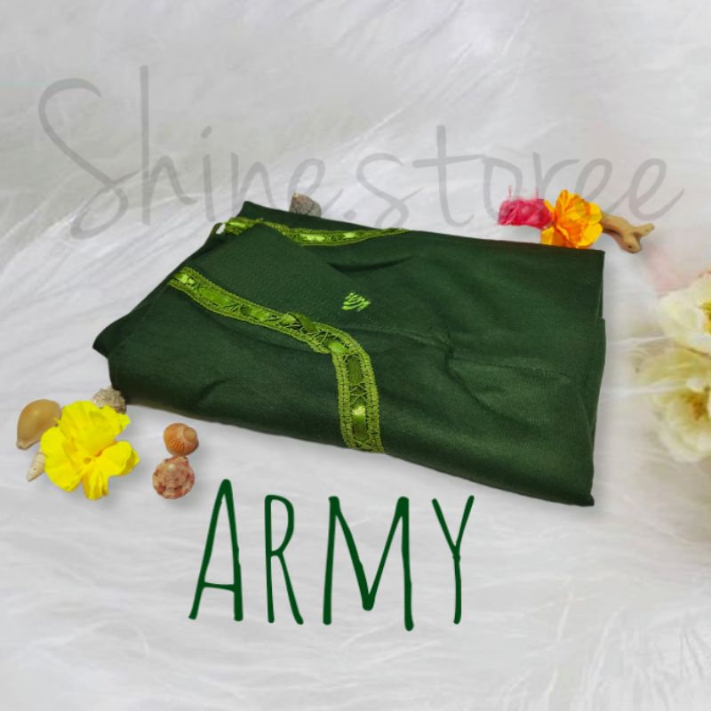 Kerudung Rabbani KW/ jilbal polos / jilbab instan bahan kaos warna hijau army ukuran M, L, dan XL