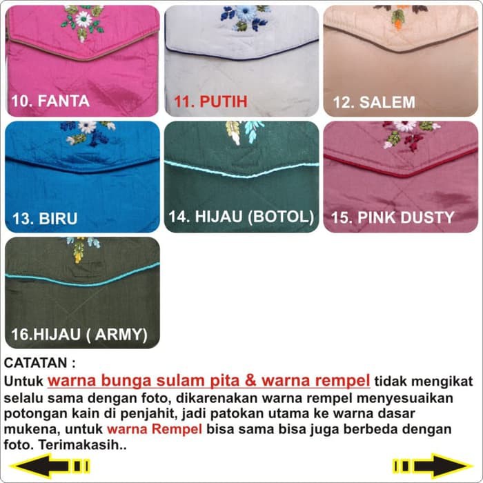 Mukena travel parasut super | sulam pita & renda polos semi jumbo 401