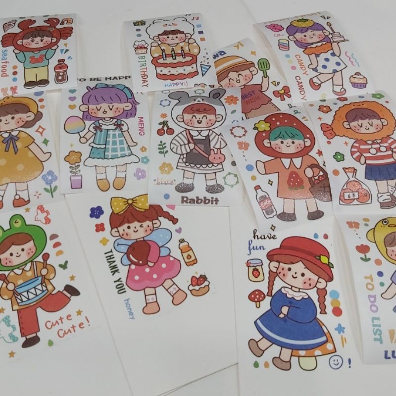 

Stiker Deco Cute Boys And Girl Murah 10 Pcs
