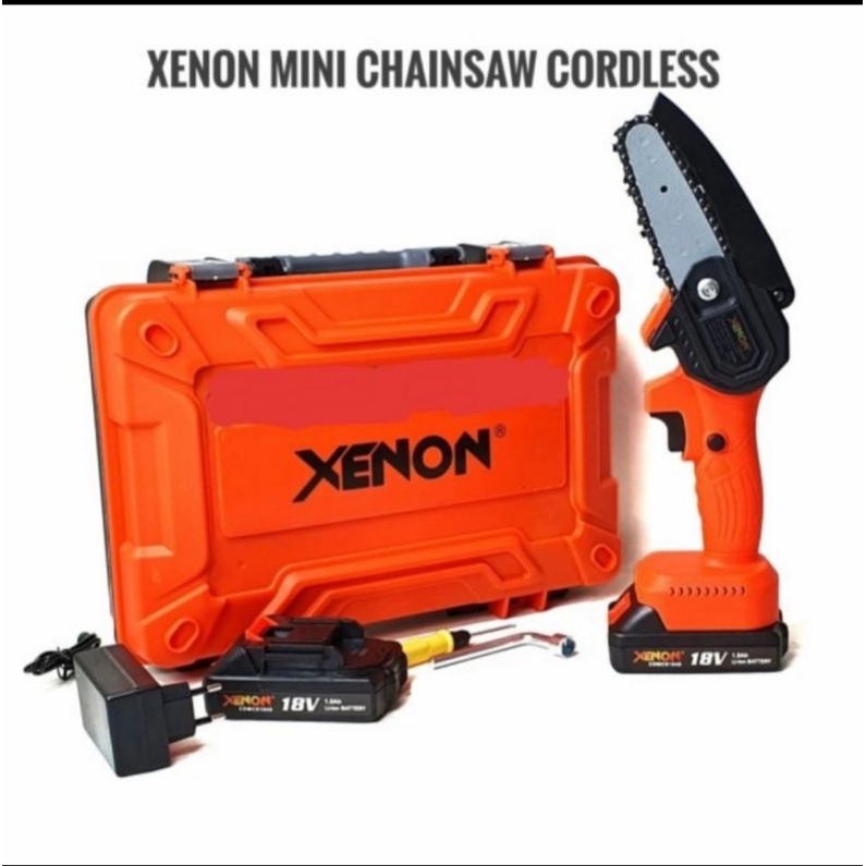 xenon cdmc1845 cordless mini chain saw gergaji 18v 20v cdmc 1845