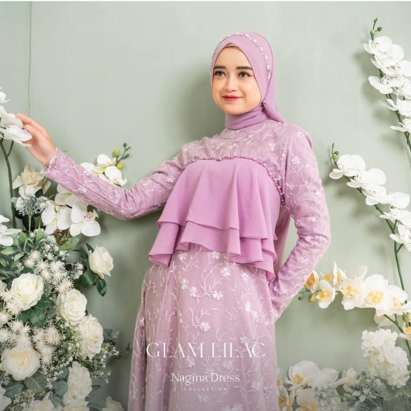 Gamis  Brokat Kombinasi Velvet Look 10 Look in 1 Nagita Dress Gamis Muslim Wanita Kondangan Ready Dress Brokat Payet