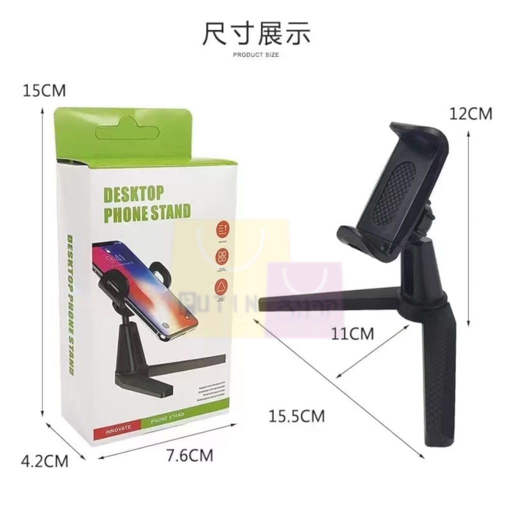 (P) Triangle Foldable Desktop Phone Stand / Phone Holder Lipat Segitiga