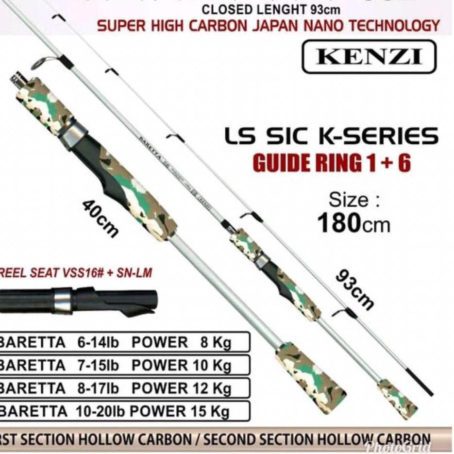 Joran Carbon Hollow  10 kg / 15 kg Panjang 180cm Kenzi Baretta 7-15Lb / Baretta 10-20Lb U89A