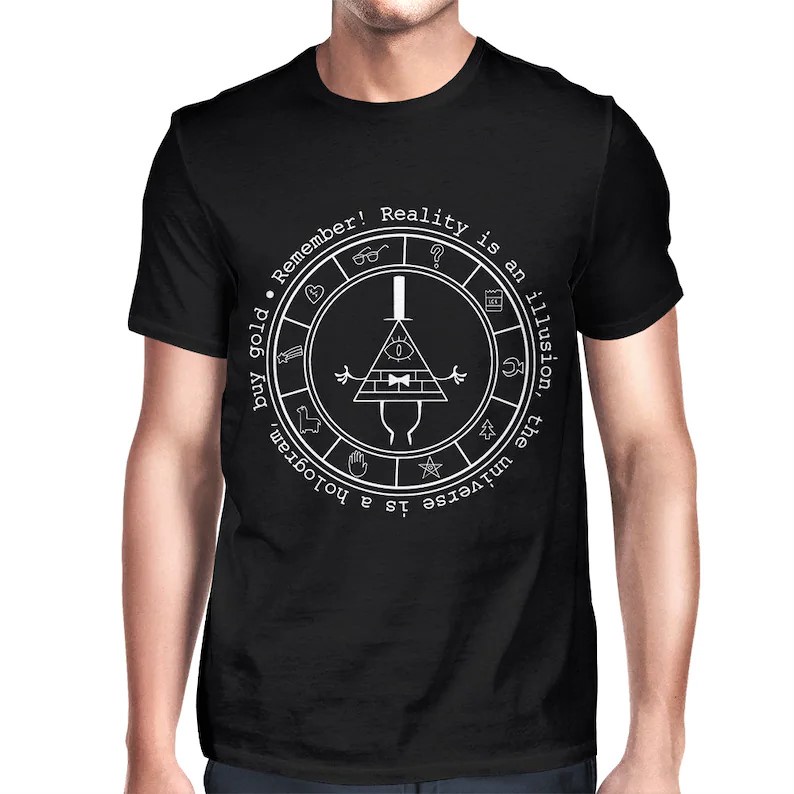 Kaos premium Gravity Falls Bill Cipher Black T-Shirt, Men's Women's All Sizes