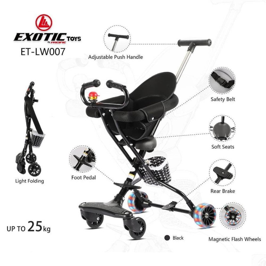 Stroller Anak Bayi Balita Kereta Dorong Stroler Anak Exotic ET LW007 Roda 4 By Pacific Garansi SNI-4