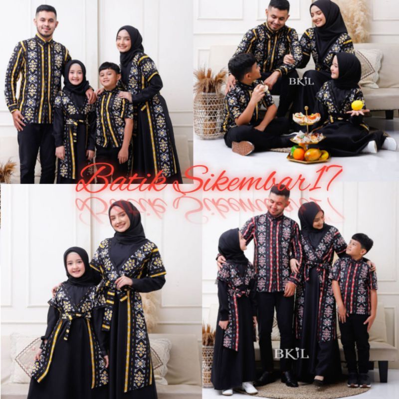 BATIK COUPLE KELUARGA MODERN TERBARU 2022 SET COUPLE BATIK KELUARGA GAMIS JUMBO MOTIF SONGKET GAMIS 