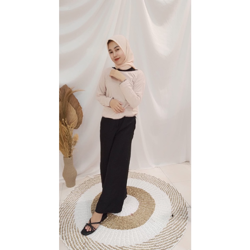 FO - Zigzag Top RIB - Blouse Wanita Muslim /T-Shirt Longsleeve Wanita