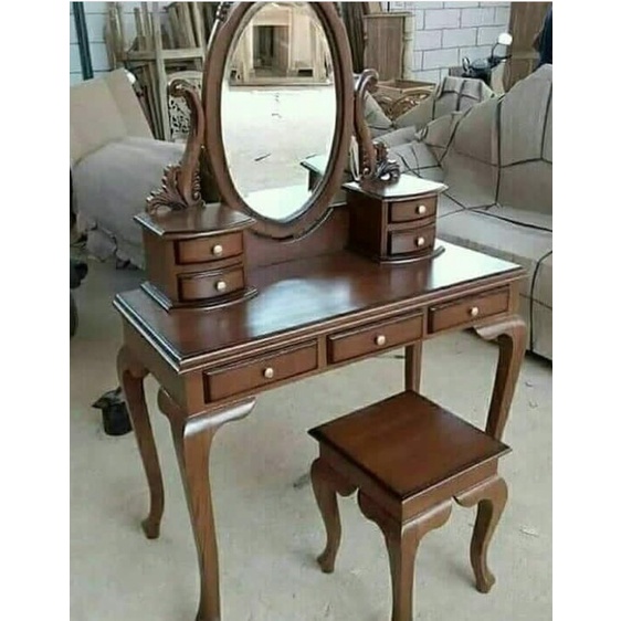 meja rias kayu jati solid