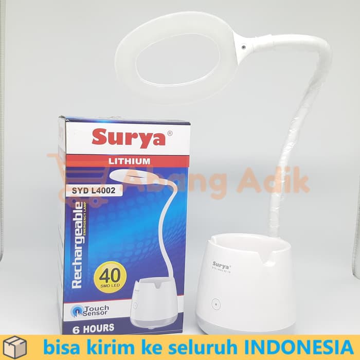 Lampu Belajar Cas Surya SYD L4002 L 4002 40 SMD LED lamp meja dimmer
