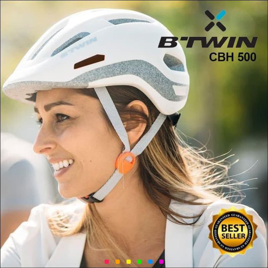 Helm Sepeda Lipat - BTWIN 500 putih