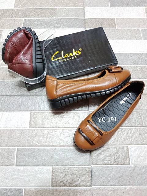 Clarks flet yc-191 woman / sepatu kulit wanita