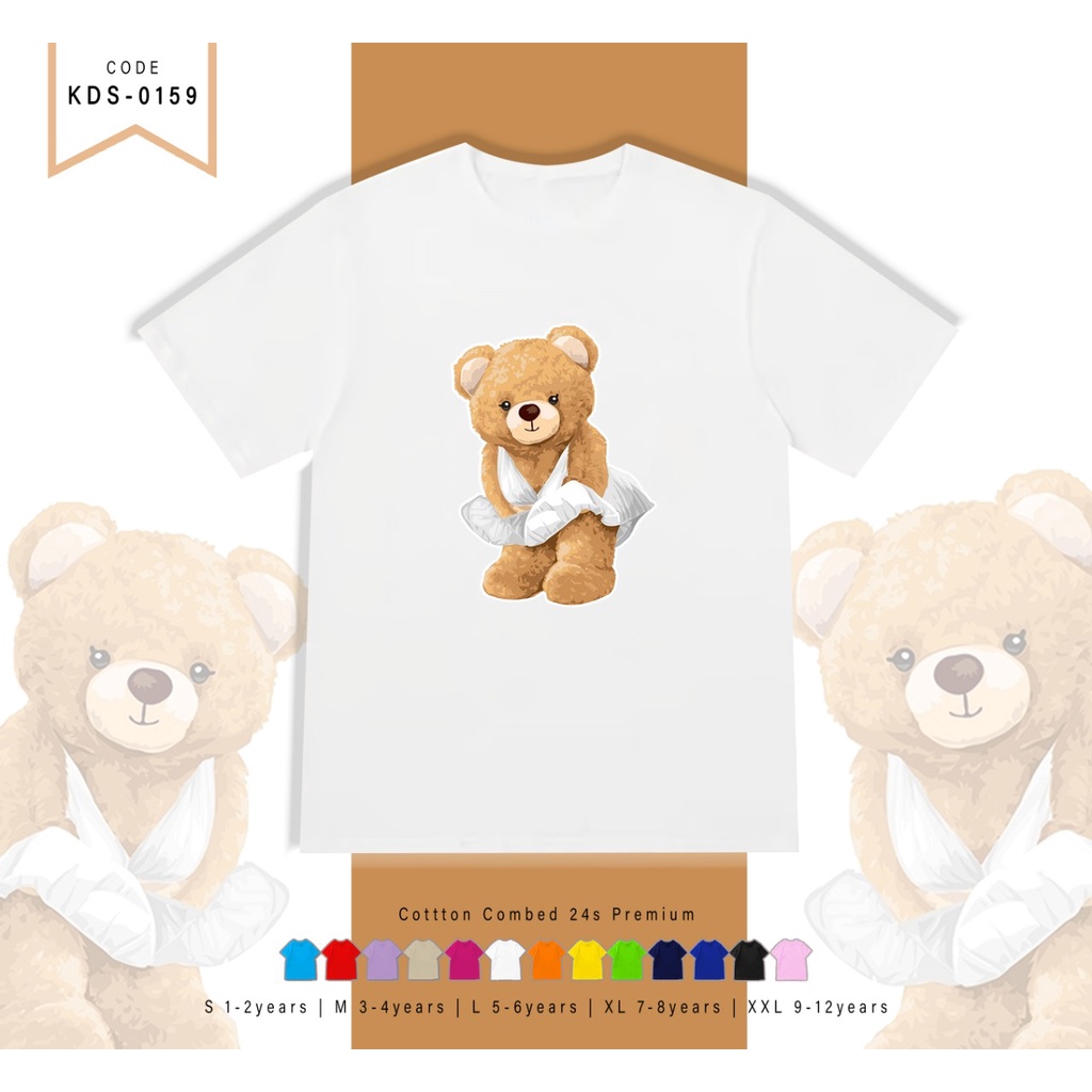 T-SHIRT / KAOS ANAK-ANAK TERMURAH BERGAMBAR BEAR BALET - TERIMA CUSTOM KAOS KELUARGA