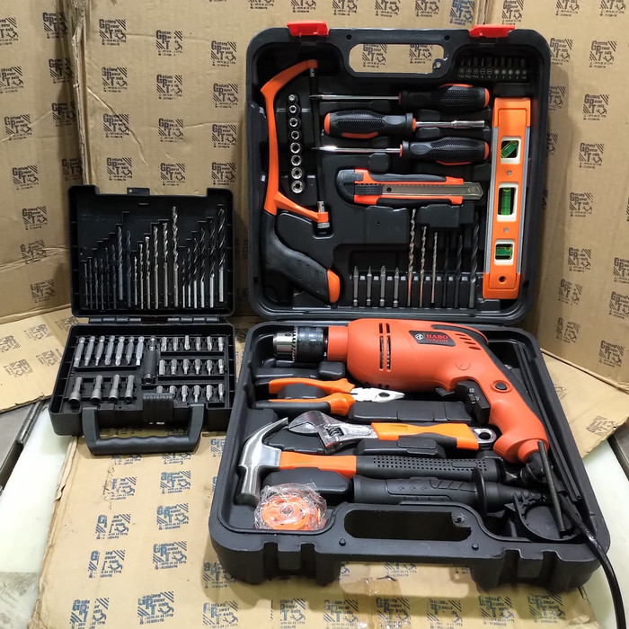 Paket Mesin Bor Tangan Tool Kit Tool box Tool Set Mata Bor 50pc