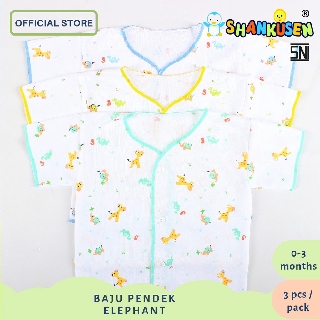 Setelan Baju Bayi Pendek Shankusen Gajah Elephant 3 stel Setelan Baju Bayi Pendek Shankusen Gajah Elephant 3 stel