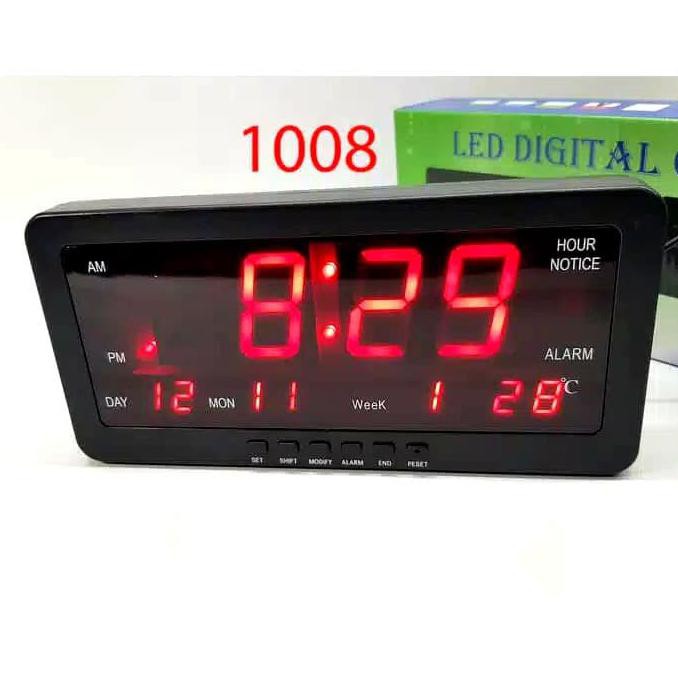 Jual Digital LED Clock Jam Meja Dinding Digital 10x21cm LED Merah Shopee Indonesia