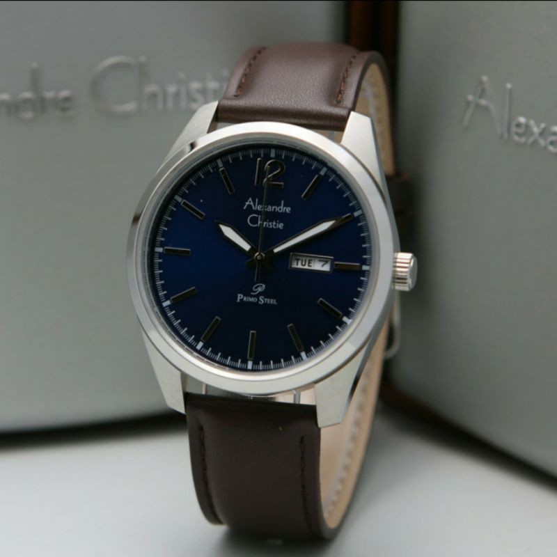 ALEXANDRE CHRISTIE AC1012 SILVER BLUE PRIA.ORIGINAL GARANSI RESMI 1TAHUN