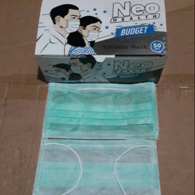 Eceran Masker Kain Hijau Neo Health Budget Earloop Mask Shopee Indonesia