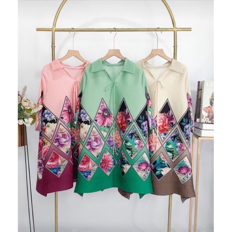 Ready stock baju naik turun / tunik pleated plisket pleats importt bangkok