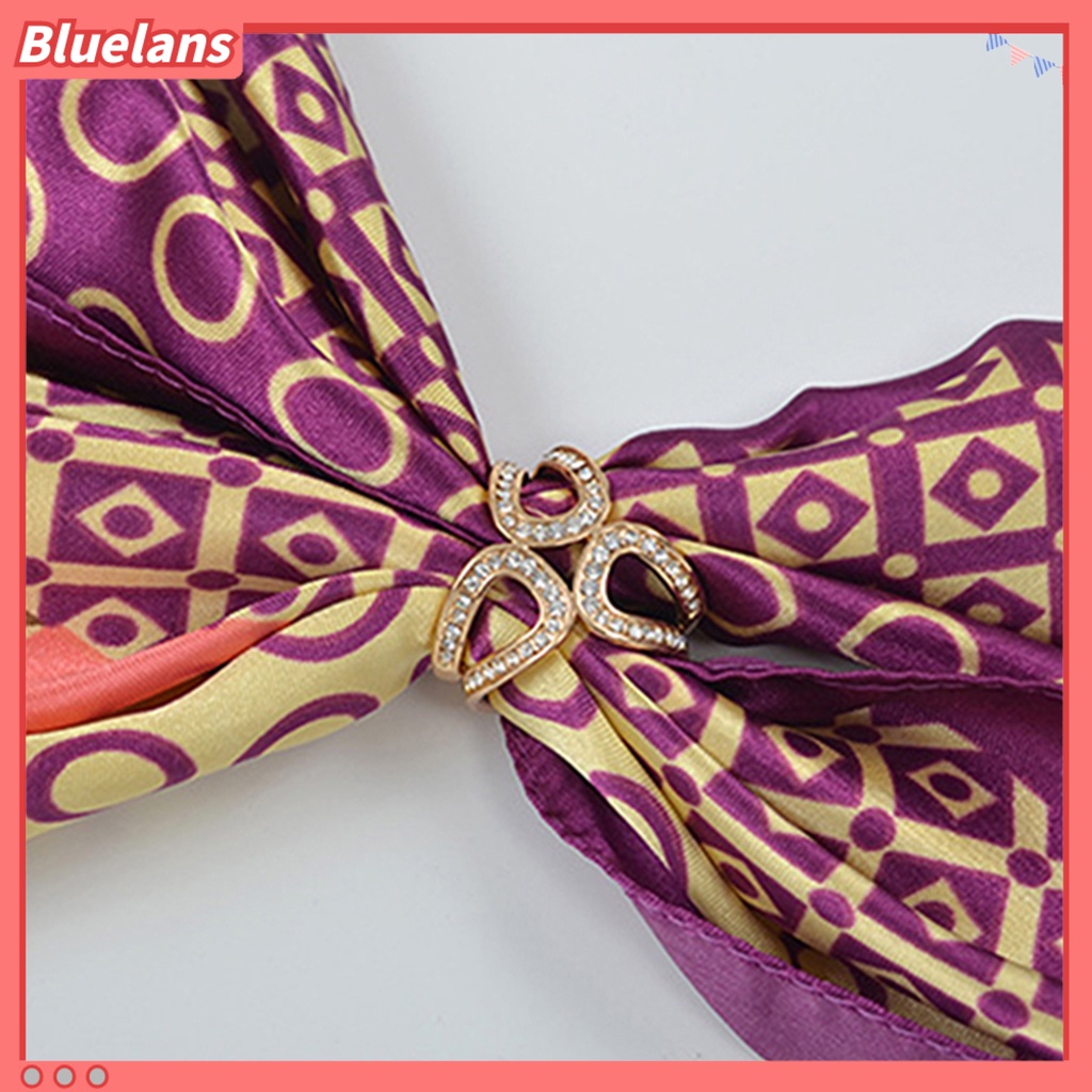 Bluelans Scarf Buckle Clip Simple Easy Matching Alloy Three-ring Rhinestone Shawl Holder Travel