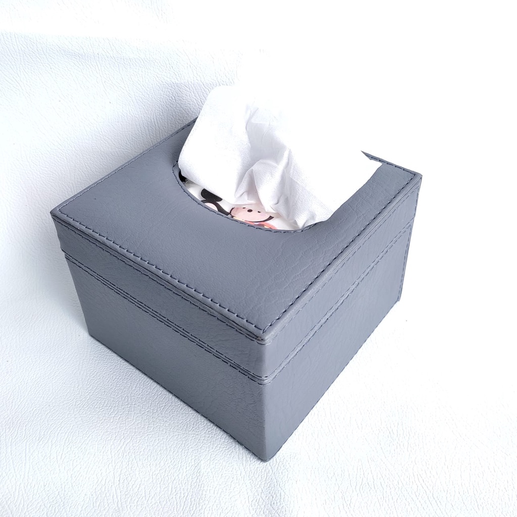 Tissue Box Leather / PROMOTempat Penyimpanan Tissue Kotak Tisu Kulit - Black