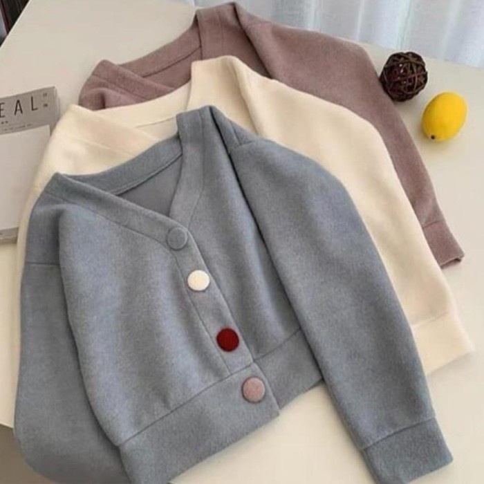 Sweater Oversize Pharsa Croope Button - Sweater Croope Oversize . Stok Terbatas