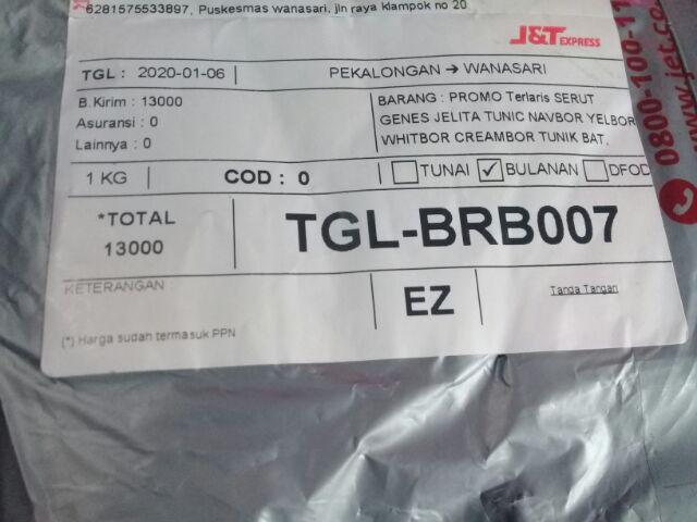 Promo Terlaris Serut Genes Jelita Tunic Navbor Yelbor Whitbor Creambor Tunik Batik Modern Hrb030