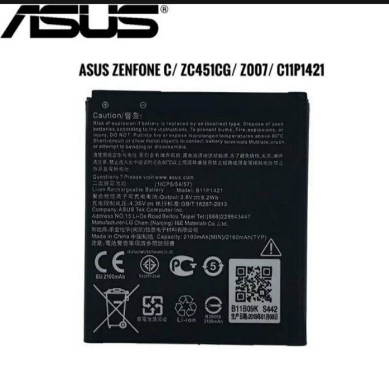 BATERAI ASUS ZENFHONE C /Zc 451CG/z007/c11p1421