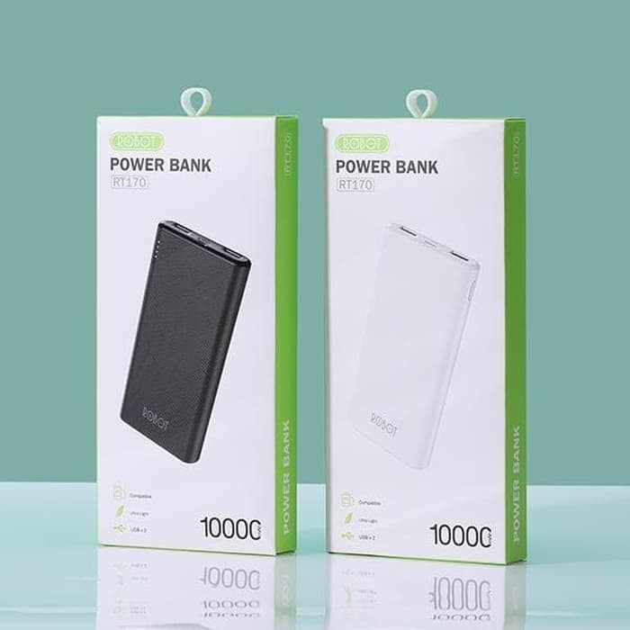 Powerbank ROBOT RT170 10000Mah Dual Output Input Anti Slip Power Bank