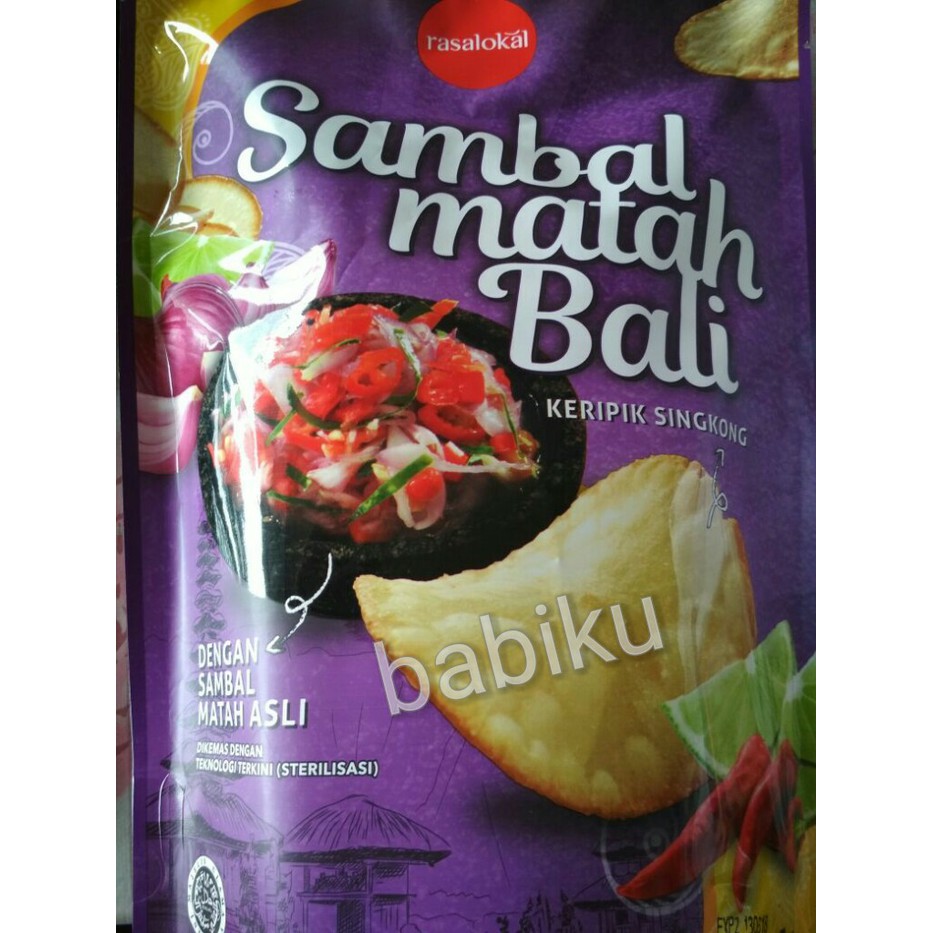 

Rasa Lokal keripik singkong rasa sambal matah bali 1 dus = isi 5 pcs Sambal Matah ~ kp615