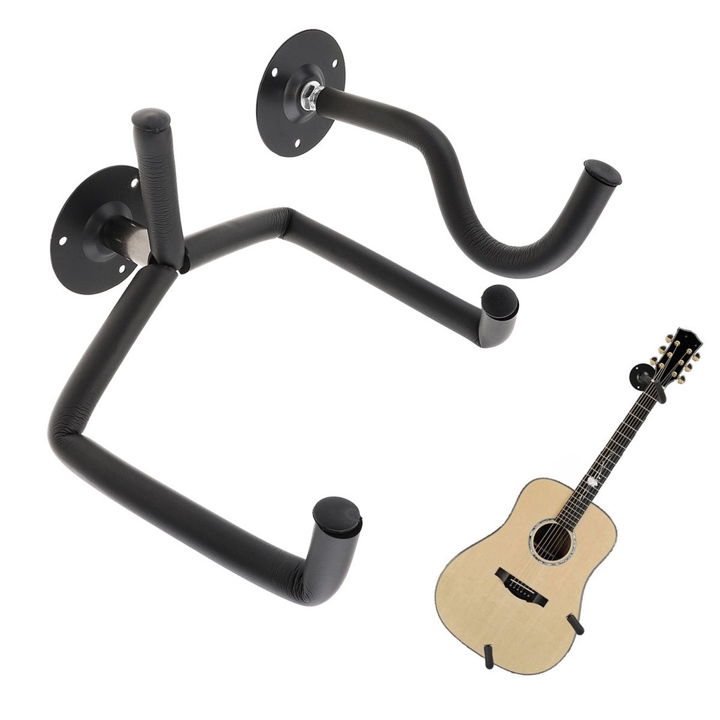 Bracket Gantung Dinding Holder Gitar Akustik / Horizontal Warna Hitam