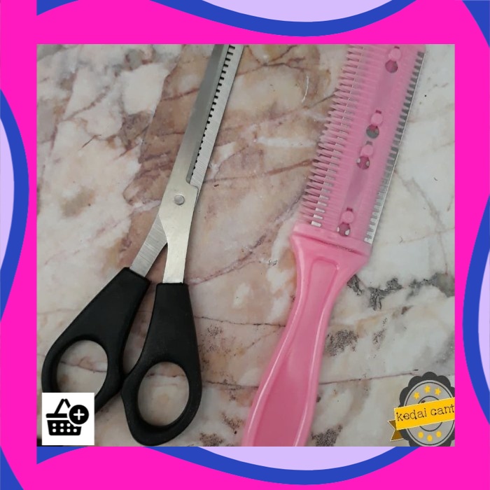 Gunting rambut zigzag set