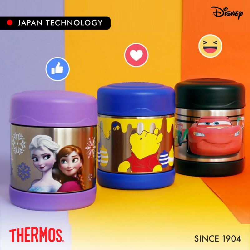 Thermos Food Jar 300ml Frozen Cars Pooh F3004-WPS F3004-CRS F3005-FZS Wadah Makanan Stainless