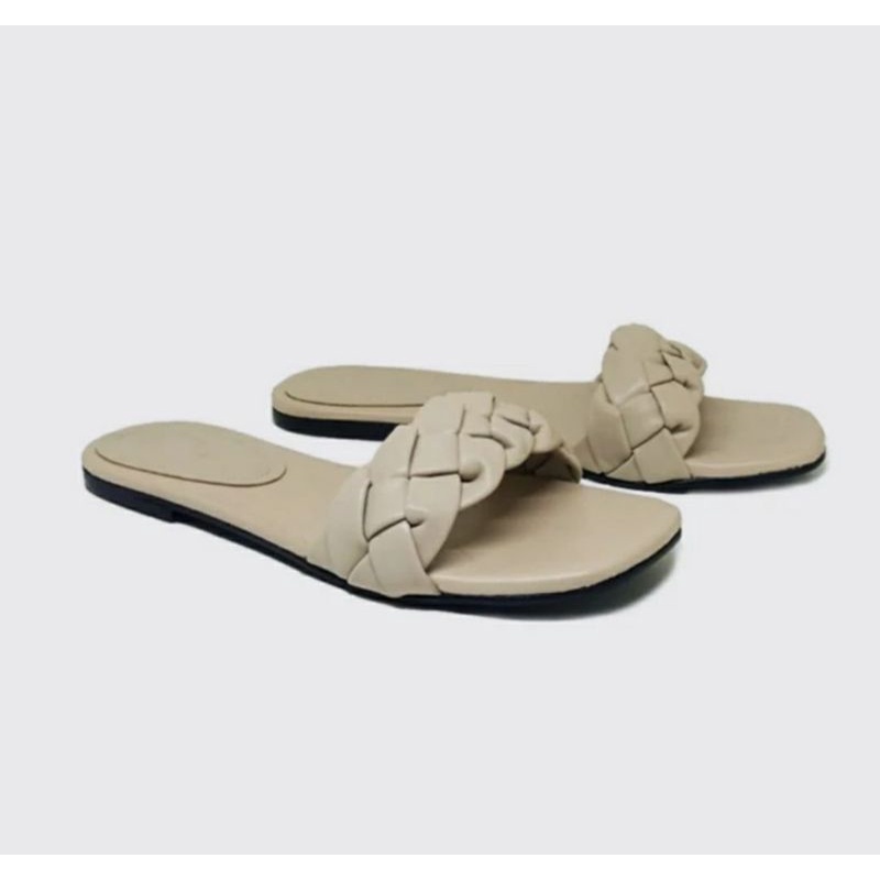 Sandal Teplek Koreaan Sage Ukuran Besar 41.45 Sendal Kepang big size JUMBO Slop Cantik Oversize Original