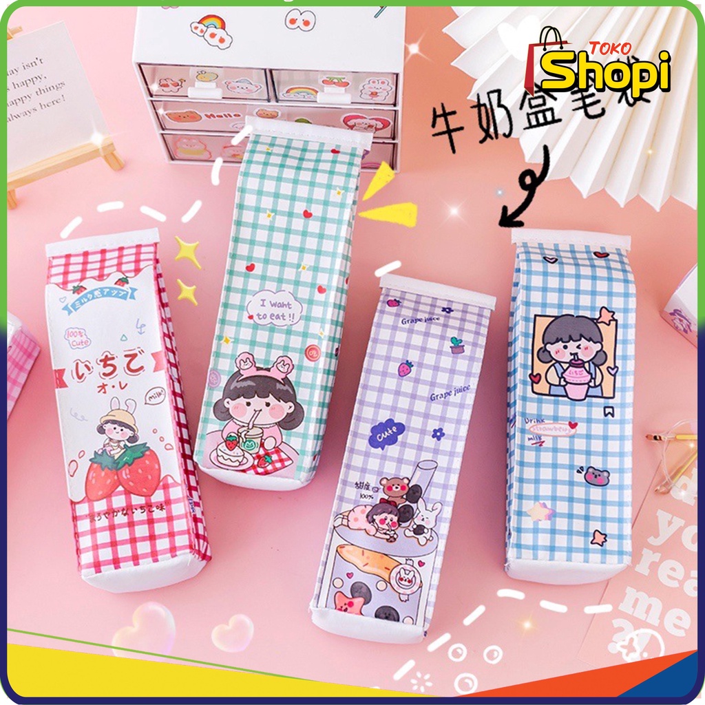 

Tempat Pensil Motif Kotak Juice Tas Pensil Unik Kotak Pensil Lucu 633