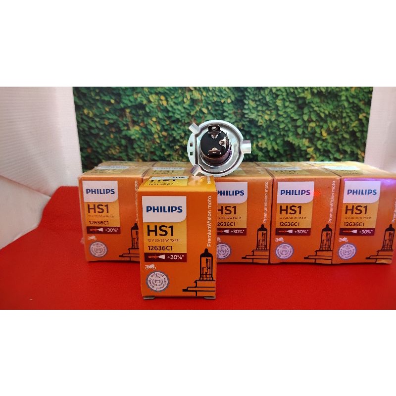 LAMPU DEPAN HALOGEN H4 PHILIPS HS1 12V 35WATT KAKI 3 VIXION,CB150R,NINJA R,NINJA RR,MEGAPRO