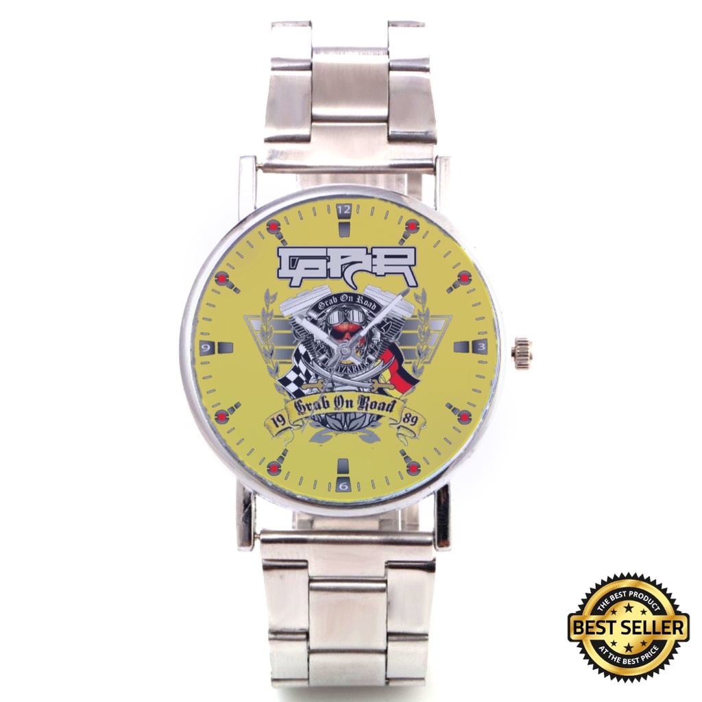 Jam Tangan Stainless Steel LOGO GBR Custom Keren Besi Rantai Murah Meriah Unik Viral Aesthetic Kekin