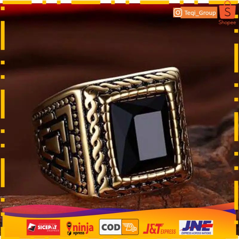 CINCIN BATU PERMATA HITAM RING GOLD
