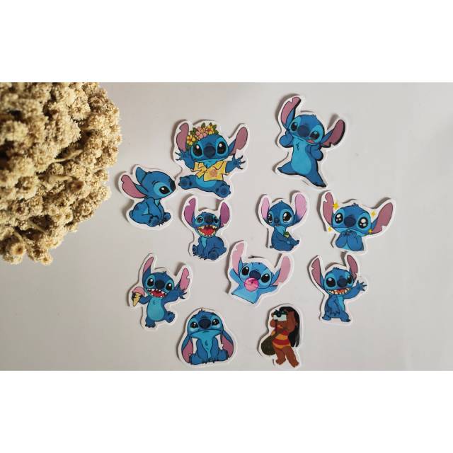 

Stiker lucu bntuk stitch untuk hiasan scrapbook notebook dll