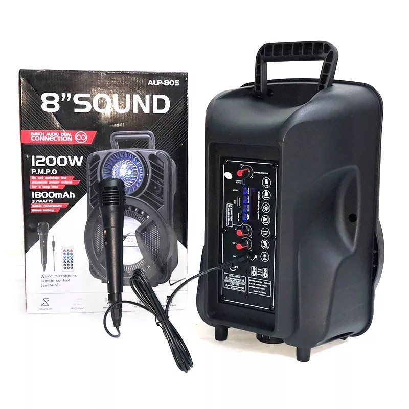 SPEAKER BLUETOOTH TWS + MIC ALP-805 ALP-806 8 INCHI ALP805 ALP806 SPEAKER PORTABLE SPEAKER MUSIC BOX BLUETOOTH
