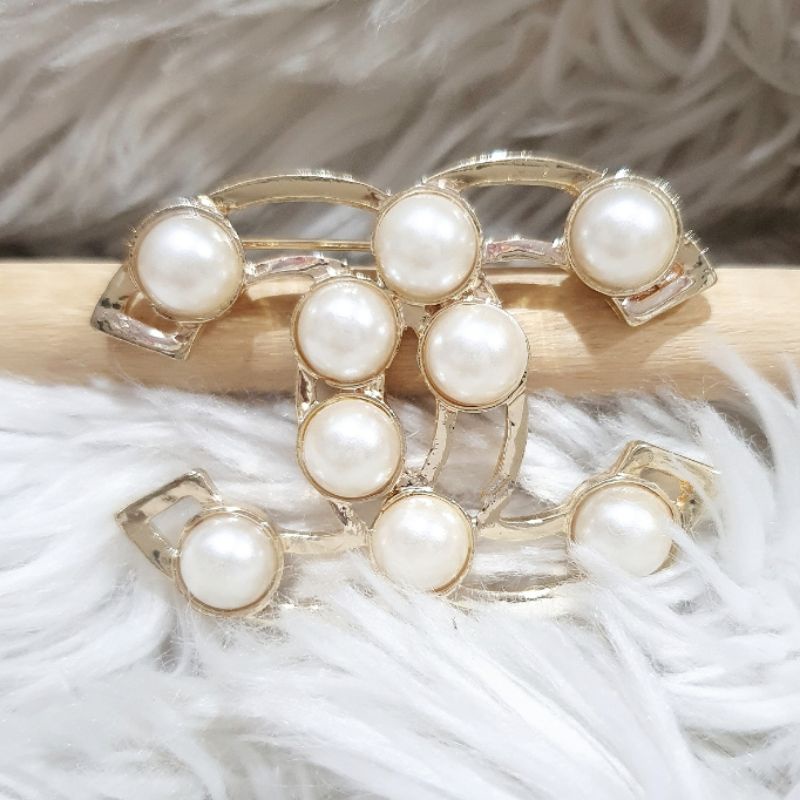 Bros import cantik Bros CH@NEL untuk hiasan baju di dada kualitas Import Peniti Baju Import mutiara bros Premium fashion import bahan Bagus B508