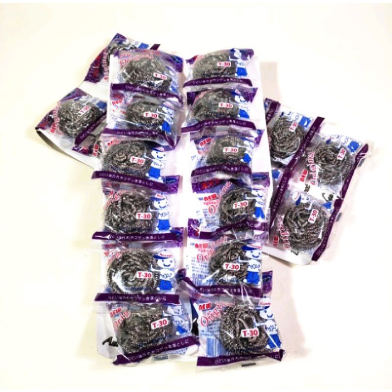 (12pcs)Sabut kawat stainless cuci piring/Gosok panci kawat