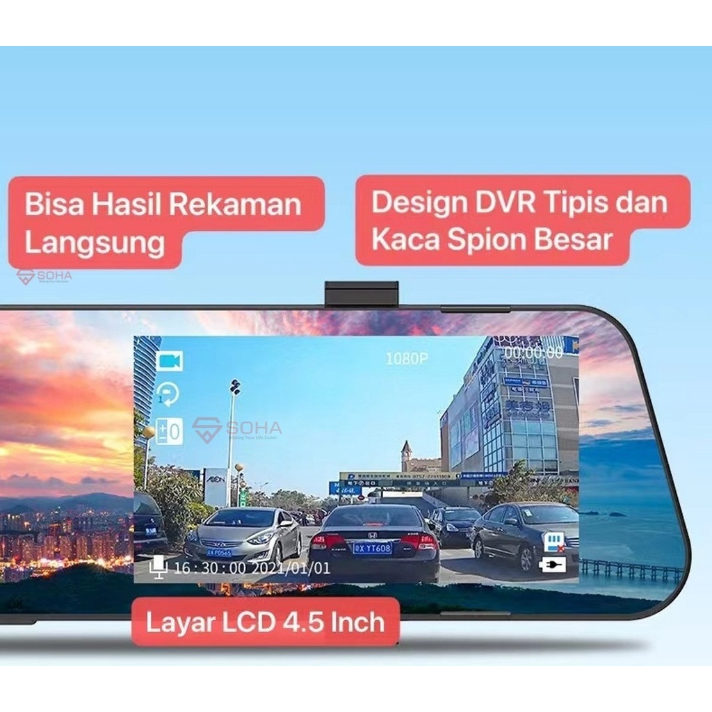 CCTV Mobil Kamera Mobil Spion DVR Dasbor Cam di Spion 2 Kamera AM30