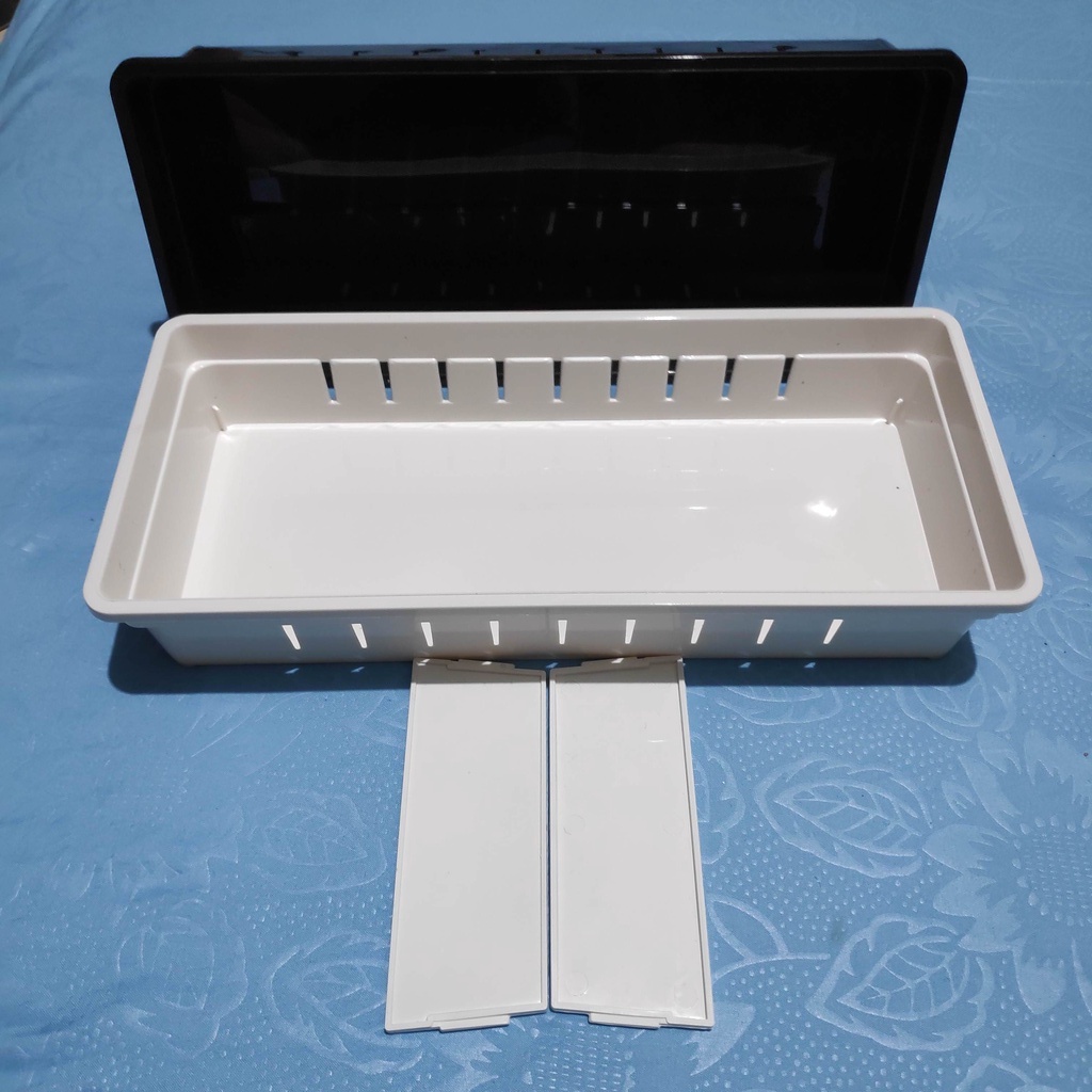 Kotak Aksesoris Pembatas Adjustable Hitam Putih Wadah Benang Jahit Kancing Putih Bross Pin Make up Serbaguna Mur Organizer Perhiasan Perapi Penata Laci