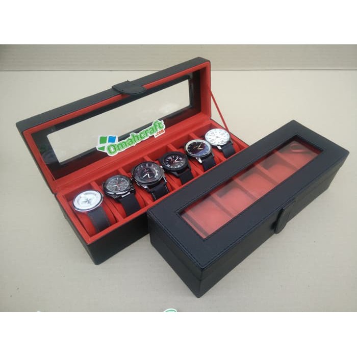 JAM TANGAN PRIA CWO LAKI TRENDY CASSUAL ORIGINAL Tempat Tangan isi 6 Warna Hitam dalam Merah l Box T